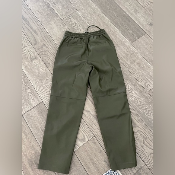 Mango | Green Faux Leather Pants - Picture 3 of 3